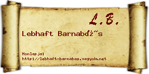 Lebhaft Barnabás névjegykártya